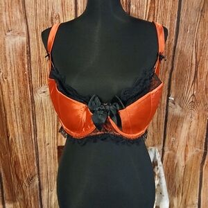 Elegant Red and Black Lace Bra